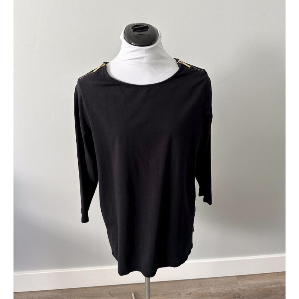 Michael Kors Gold Shoulder Zipper Top